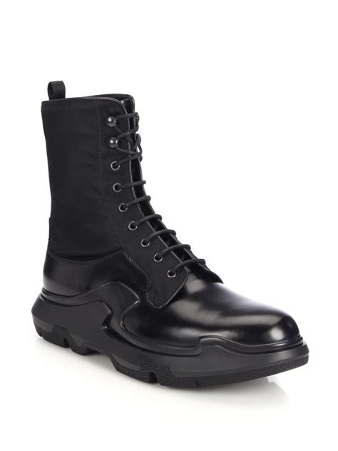 prada mens boots black with red|prada black boots with pouch.